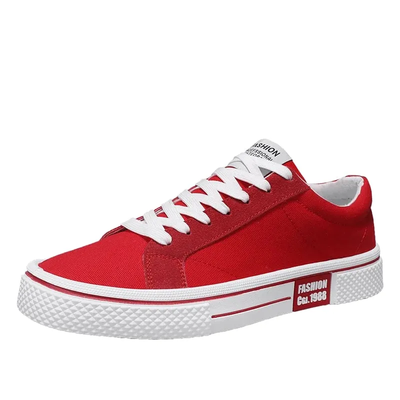 Hot Sale Fashion Red Canvas Shoes Men Classic Low-top Men's Canvas Sneakers Harajuku Hip Hop Skateboard Shoes Men Casual Sneaker