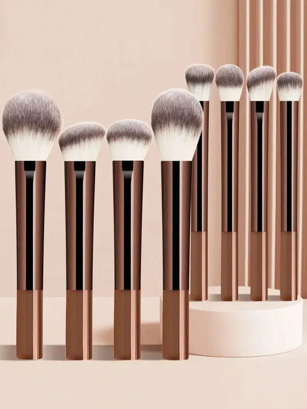 Propesyonal na Multifunctional Makeup Brush Set 8pcs Long-Handle Makeup Brushes Kasama ang Powder Blush Foundation Contour Nos