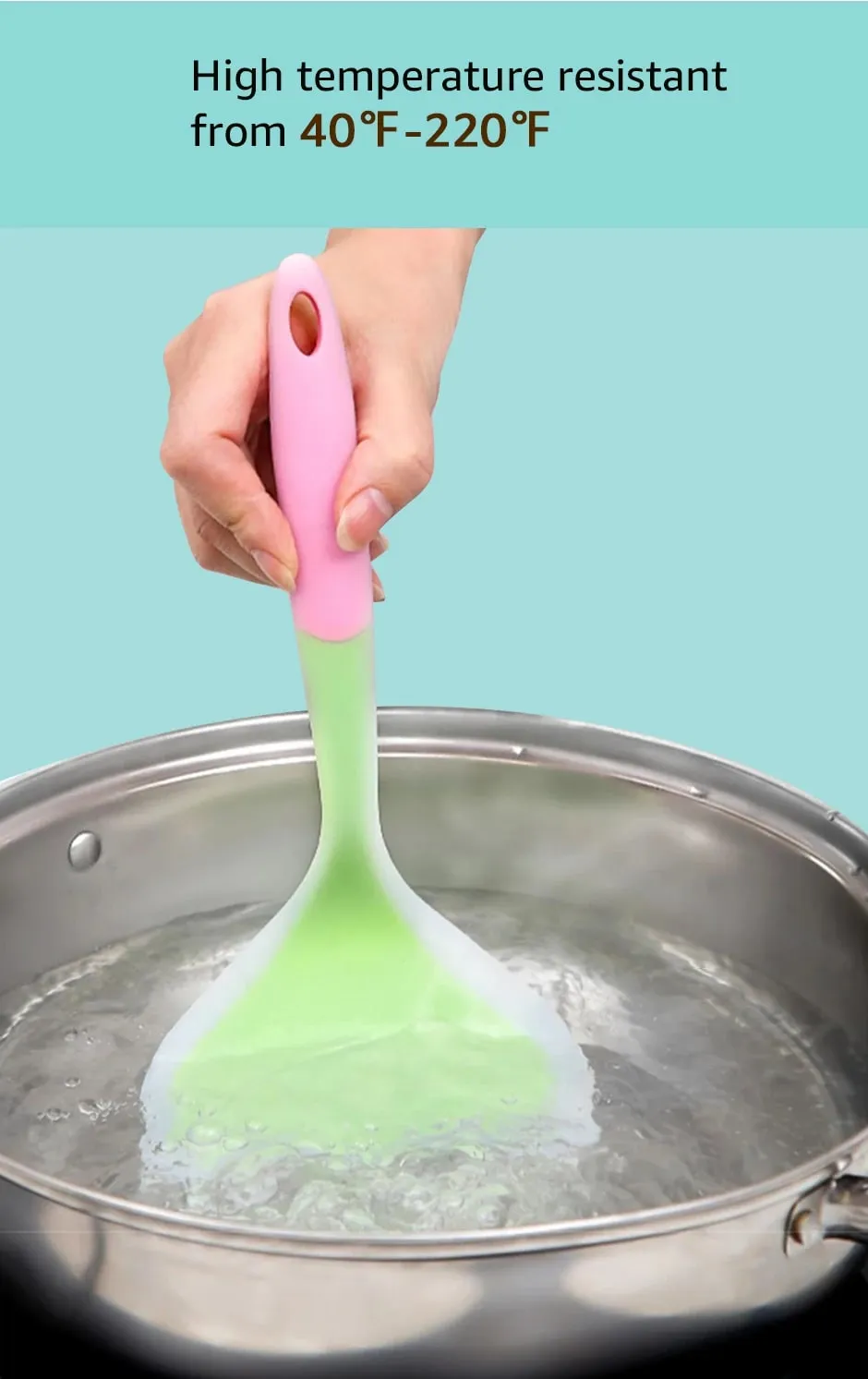 Silicone Spatula Cooking Utensils Beef Meat Egg Kitchen Scraper Wide Pizza Cooking Tools Shovel Non-stick Spatula Color Randomly