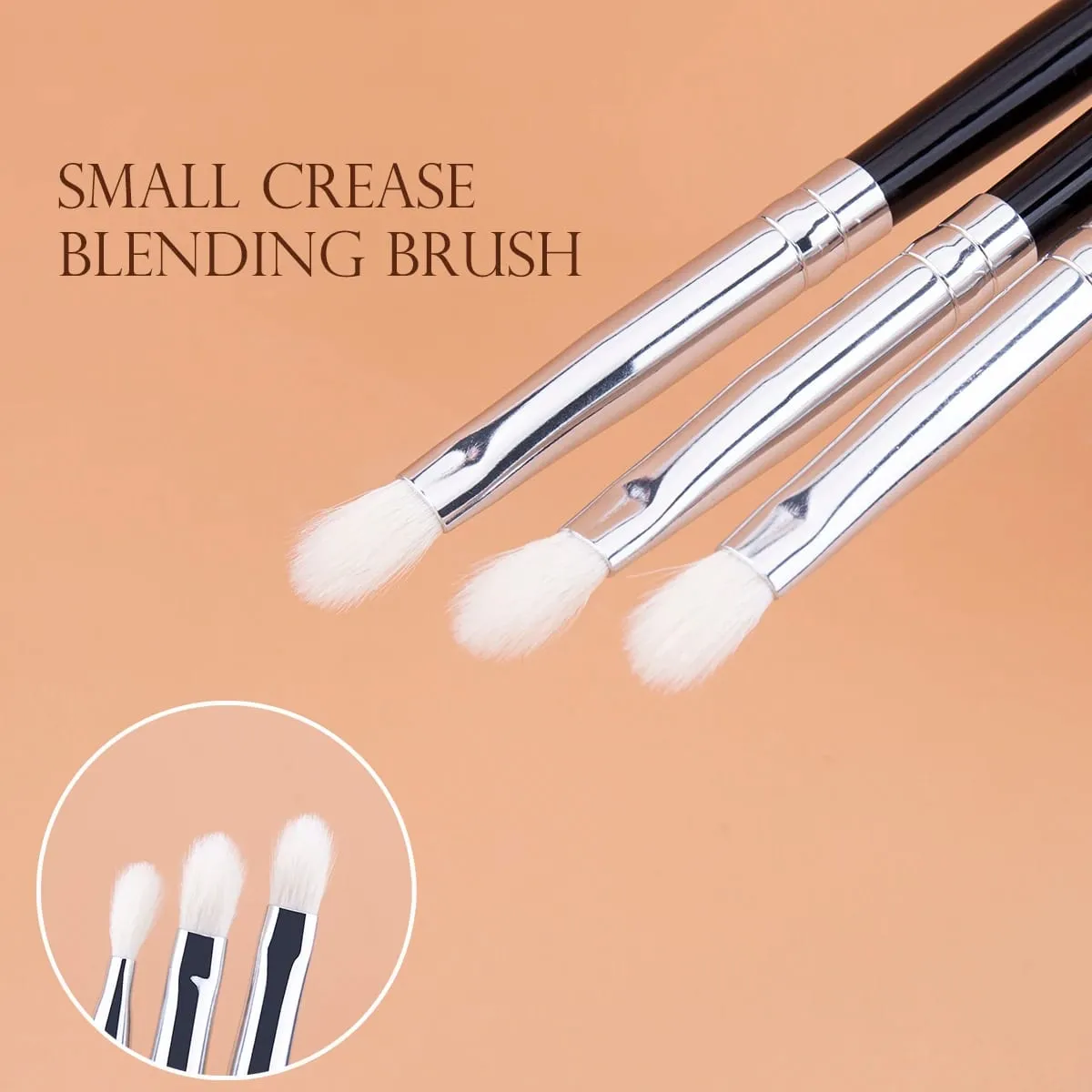Eyeshadow Blending Brush Goat Hair 100% Small Crease Blending Makeup Brushes Precise Eye Shadow Blending Makeup Tools