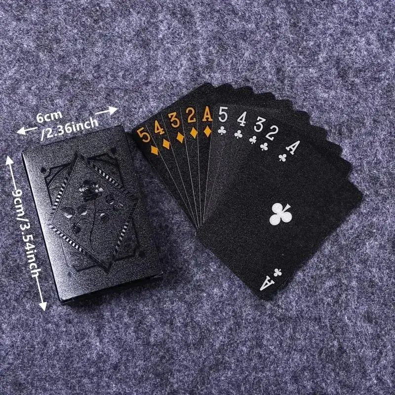 -Color Black Gold Playing Card Game Card Group Waterproof Poker Suit Magic Dmagic Package Board Game Collection Entertainment