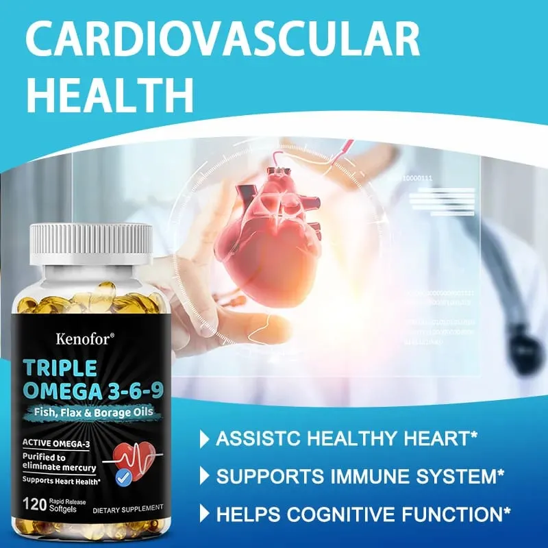 Triple Omega 3-6-9 - Fish Oil Flax Oil and Borage Oil - Supports Heart Brain and Joint Health — image 6