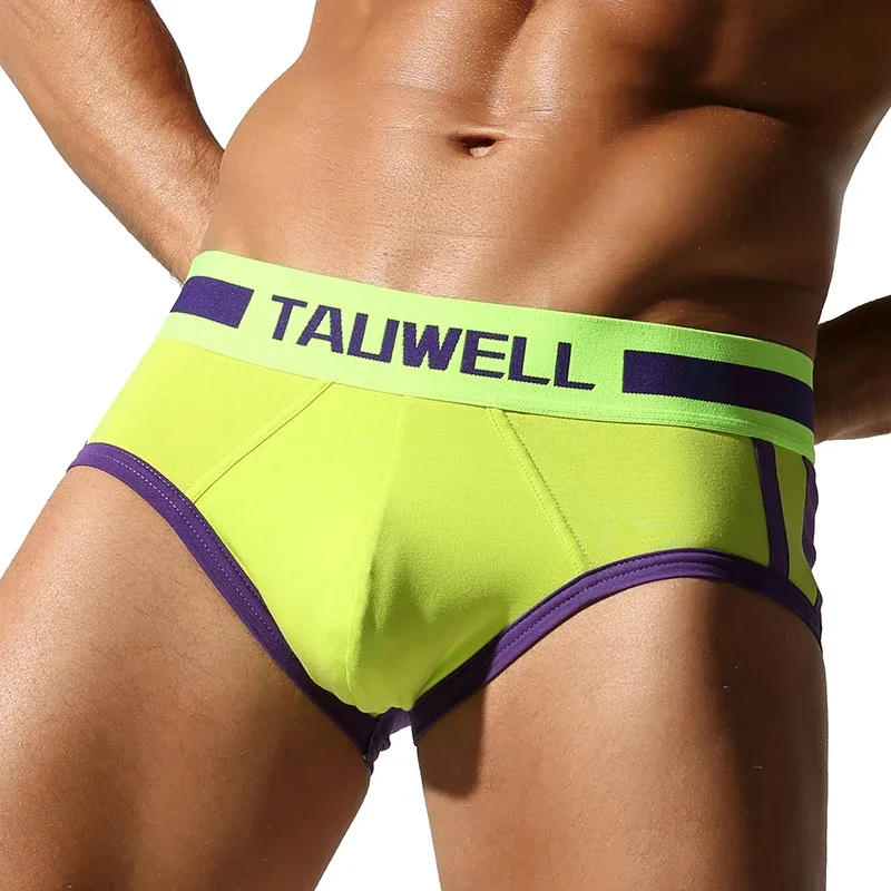 Men's Briefs, Comfortable Cotton, Full Coverage, Sexy Men's Triangle Underwear with Pouch Enhancing Design