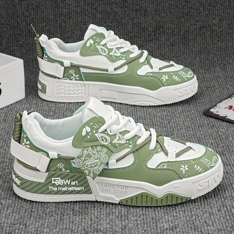 1 Pair of Men's Casual Sneakers Stylish and Comfortable Suitable for All Seasons Geometric Design Ideal for Outdoor Walking