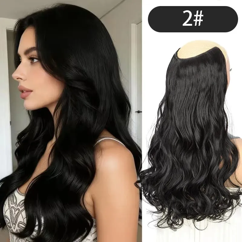 24Inch Synthetic Long V‑Shape Wavy Curly Hair Extensions Heat‑Resistant Fiber Soft Hairpiece for Women Daily Party Hairstyle — image 10