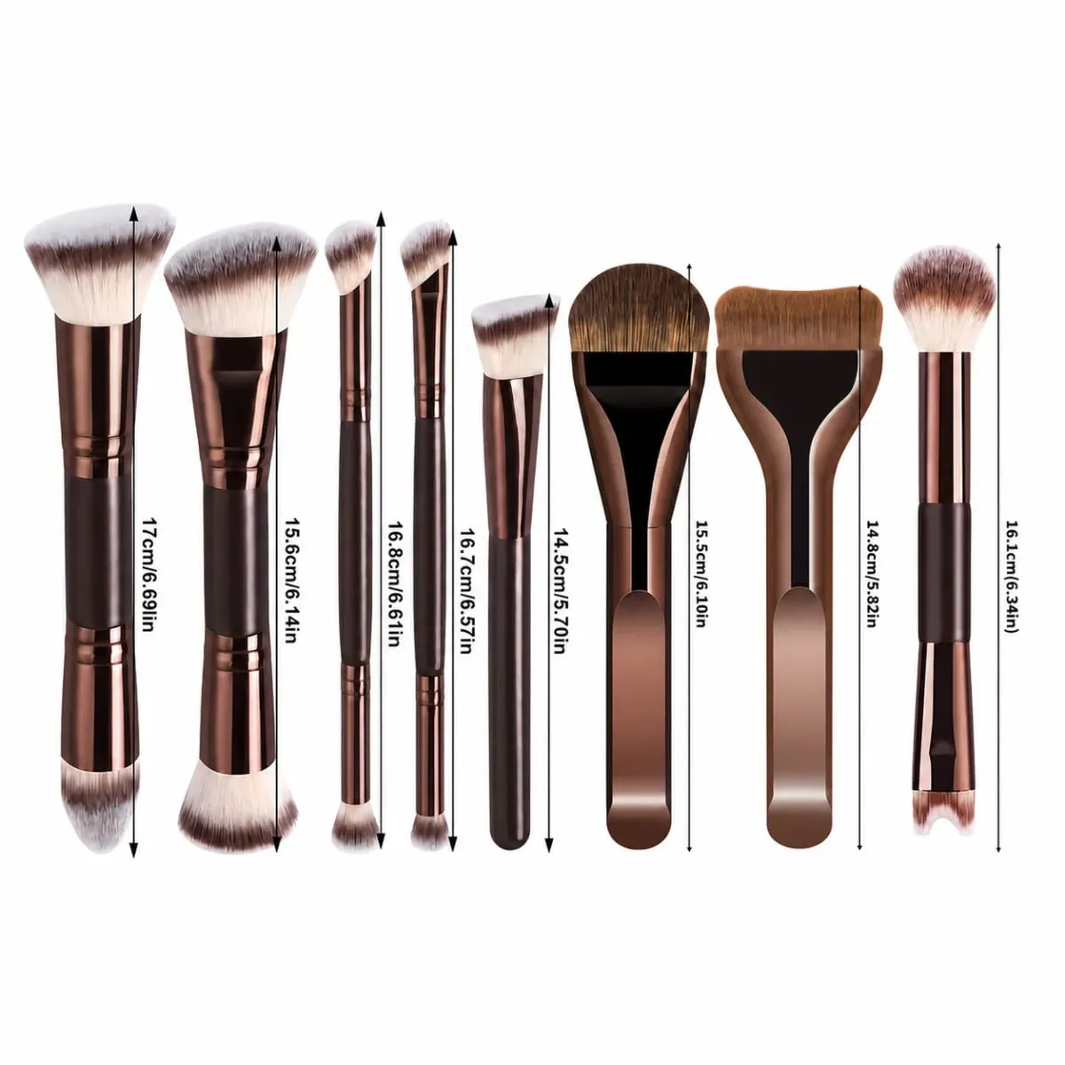 8pcs Facial Makeup Brush Set Foundation Brush Concealer Brush Contour Brush Multifunctional Makeup Brush Set Soft Bristles