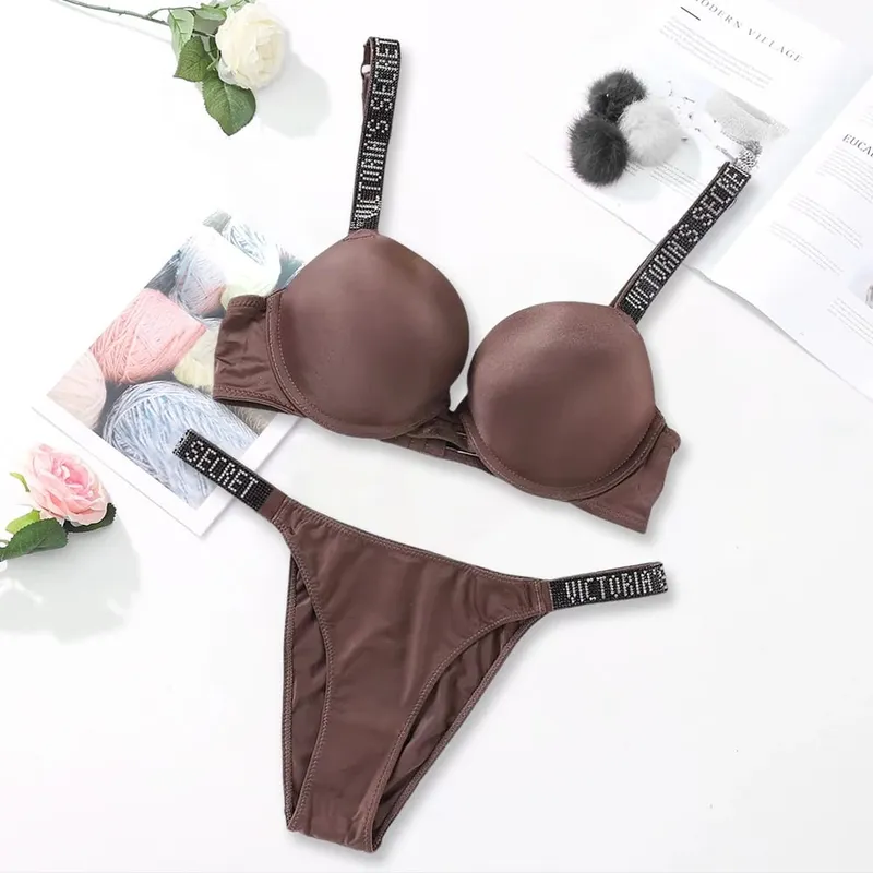 Victoria's Secret Sexy Lingerie Bra and Panty Set Push Up Classic Women's Lingerie Set Sexy Breathable Soft Versatile Shapewear