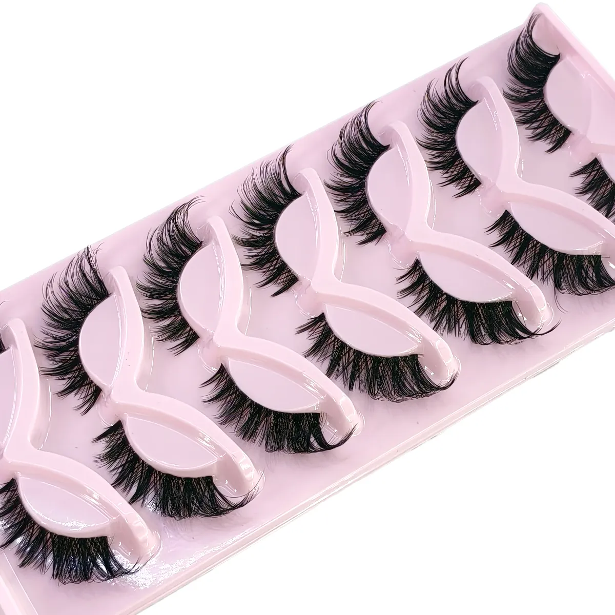 HBZGTLAD7pairs Fox Eye Lashes Wispy Faux Mink Lashes Volume Fairy Cat Eye Lashes That Look Like Extensions Spiky Fake Eyelashes