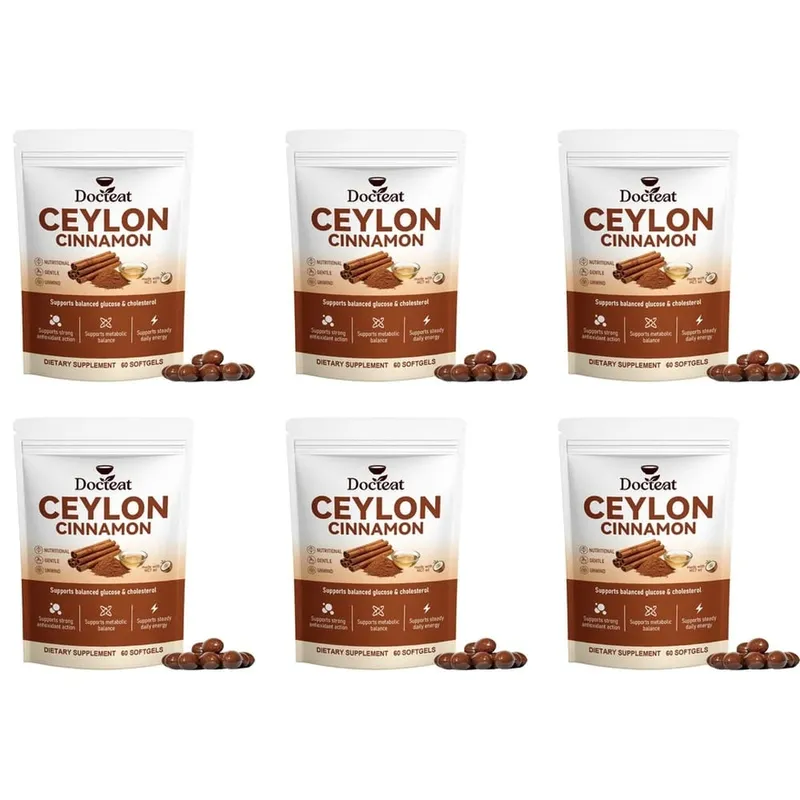 Ceylon Cinnamon Softgels with Vitamin B6 MCT Oil Supports Balanced Glucose and Cholesterol Metabolic Balance Energy 60 Softgels