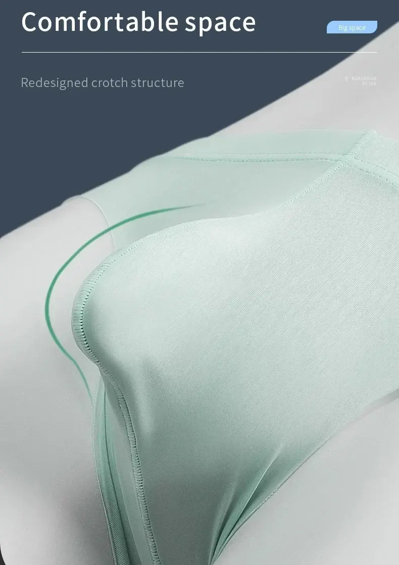 2PCS Men's summer underwear: Ice Silk, low-waisted triangular underpants, personalized, ultra-thin, breathable shorts