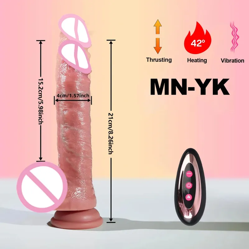 Realistic Thrusting Dildo Vibrator Adult Sex Toys for Women Silicone 8 inch Suction Cup Penis Anal G-spot Stimulator Couple Play — image 9