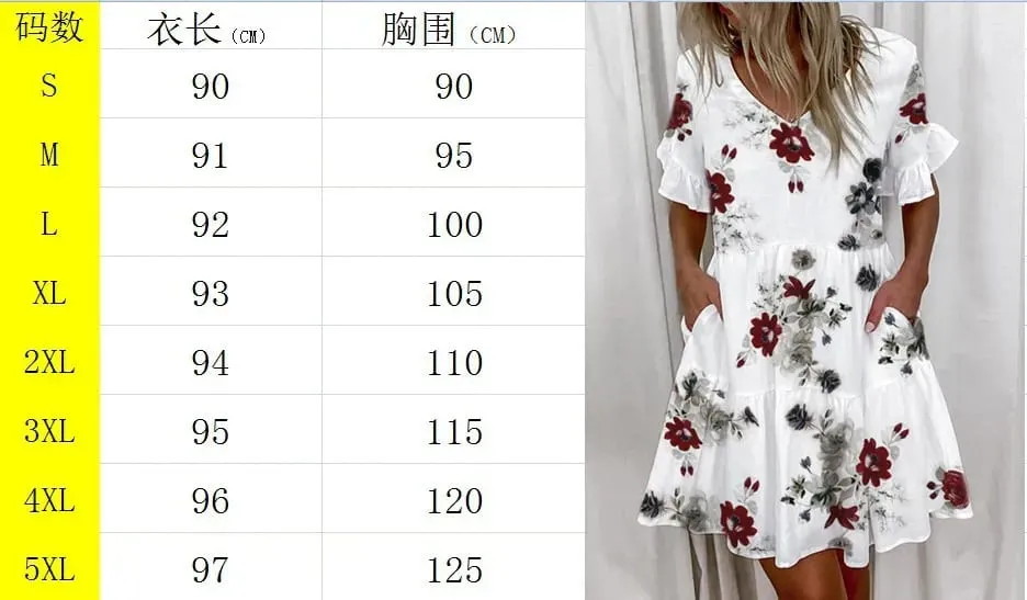 Frauen Sommer Kleid Casual V-ausschnitt Kurzarm Schmetterling Sleeve Floral Blatt Brief Drucken Mini Kleider Vestidos YSX9032
