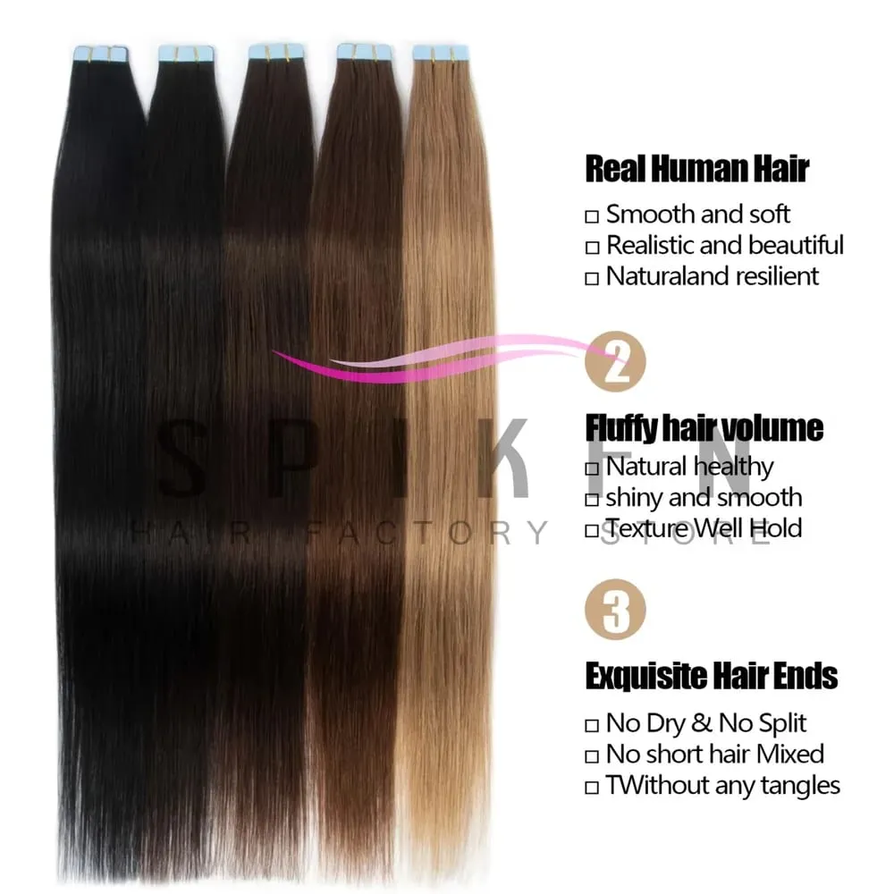 Naturalny czarny brązowy blond Mini taśma w ludzkich doczepach z włosów 12 "-20" taśma klejąca wątek skóry taśma do włosów Ons 10 sztuk/paczka dla kobiet