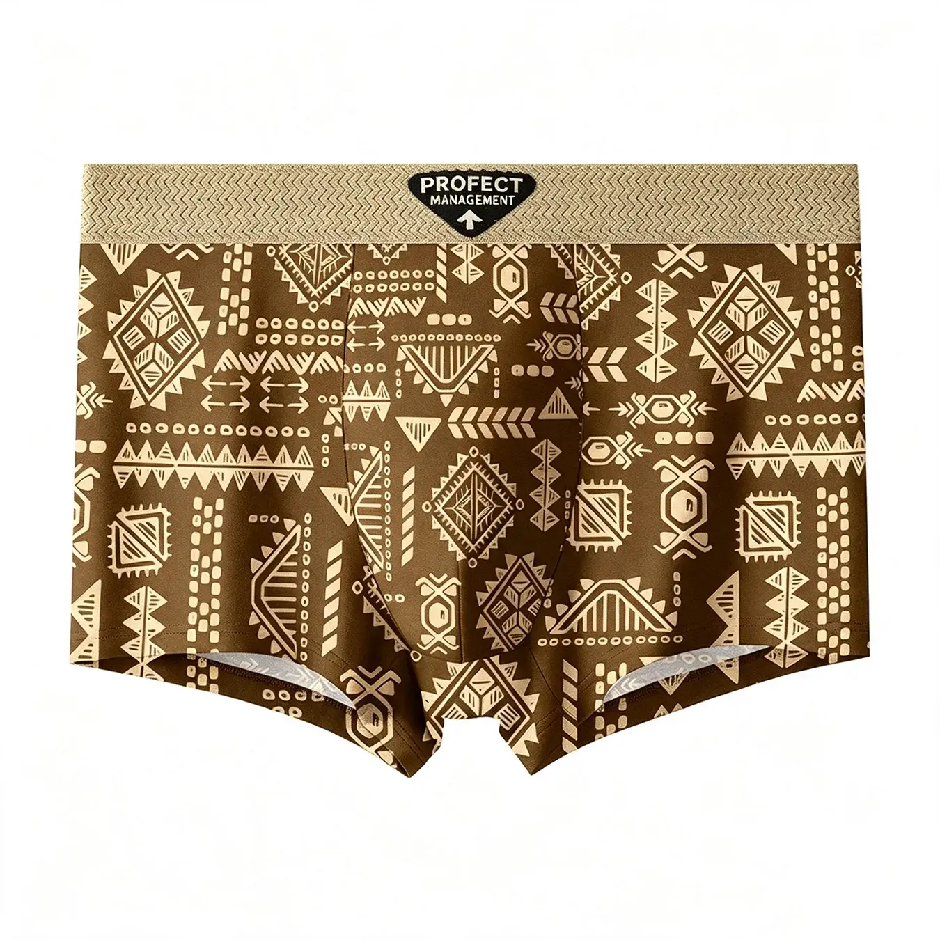 3 adet/takım moda erkek iç çamaşırı erkek Retro geometrik baskı Boxer külot yumuşak nefes orta bel iç çamaşırı rahat şort