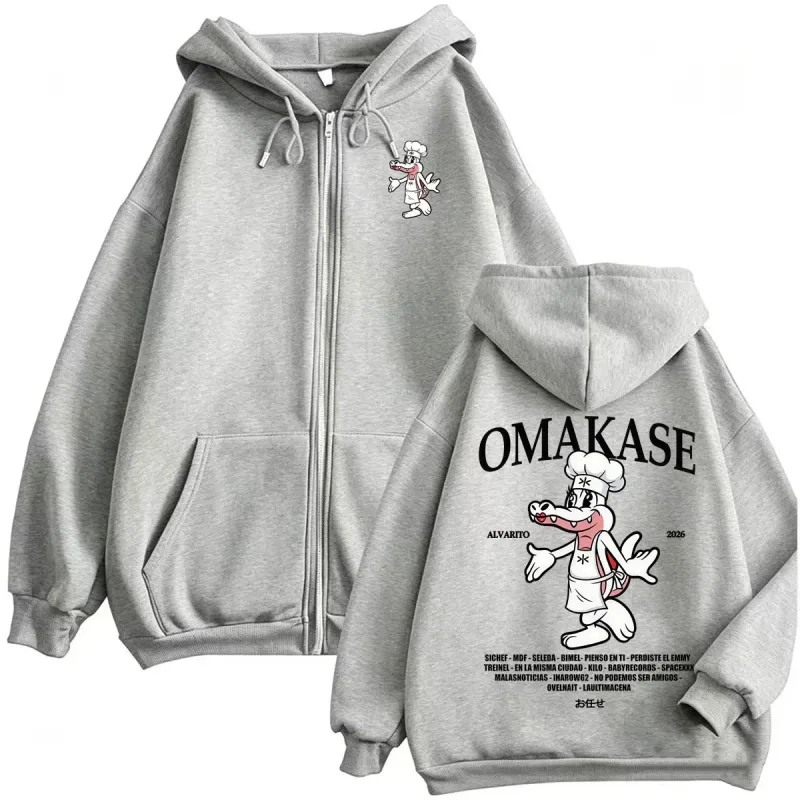 Omakase Alvaro Diaz Tour Zip Up Hoodies Men Women Harajuku Classic Retro Jacket Sweatshirt Coats Casual Bodywarmer Zipper Hoodie