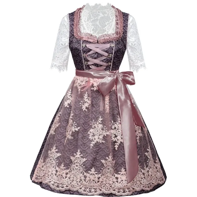 2026 Eur-USA Beer Festival Beer Dress for Women Traditional German Bavarian Costume Women's Skirts Halloween Lace Apron Outfit
