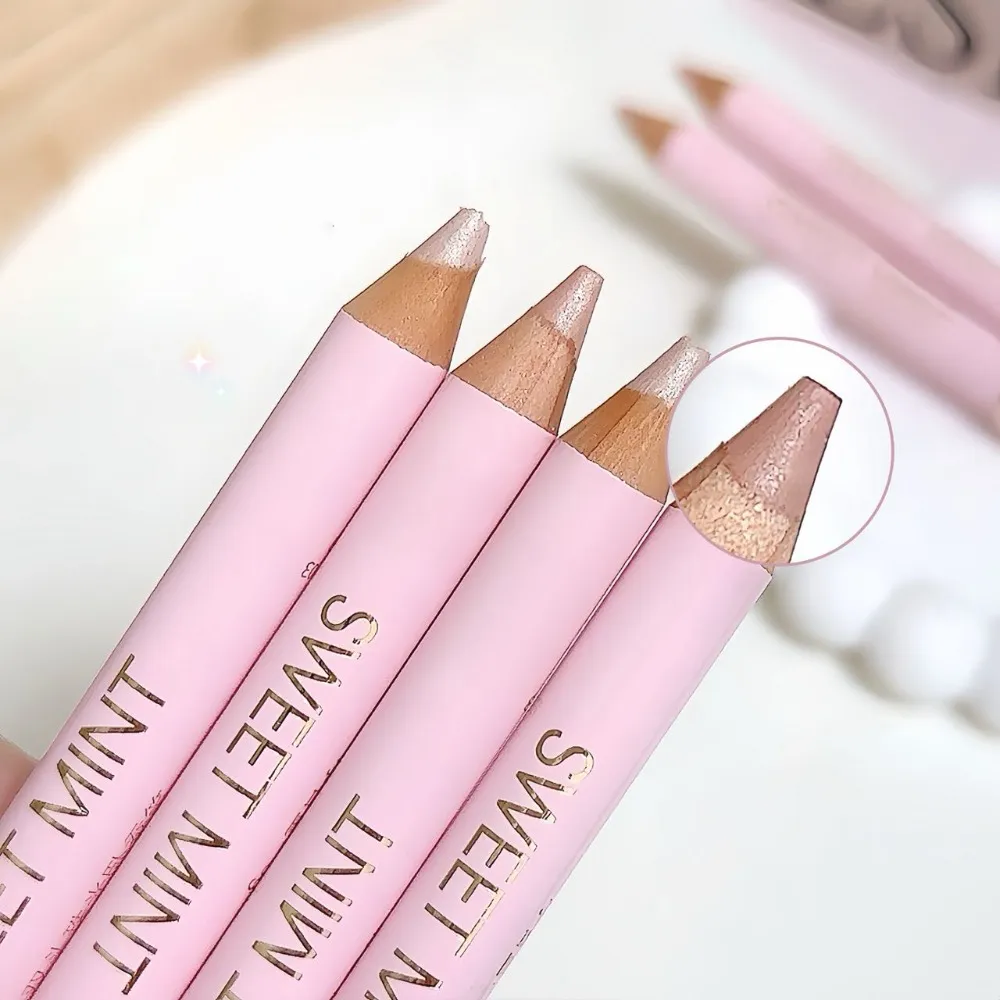 Dual‑ended Lying Silkworm Stick Shimmer Pearlescent Eye Brightener Pen Champagne Gold Peach Pink Natural Eye Makeup Cosmetic