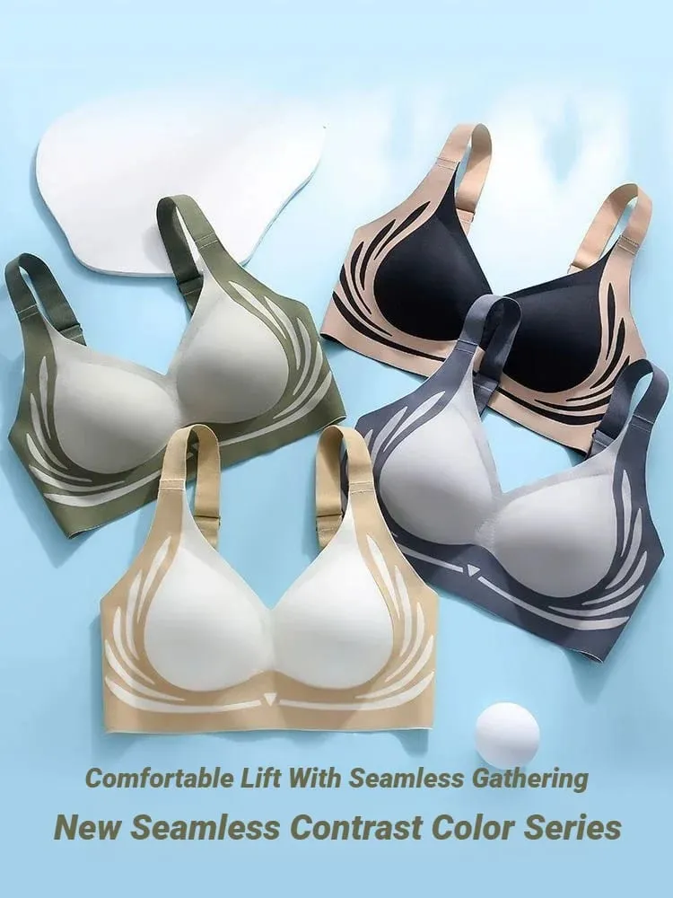 Mga Babaeng Push Up Bras Seamless Comfortable Angel Wings Set Trendy Soft Breathable Underwear Babae Walang Wire Lingerie Plus Size