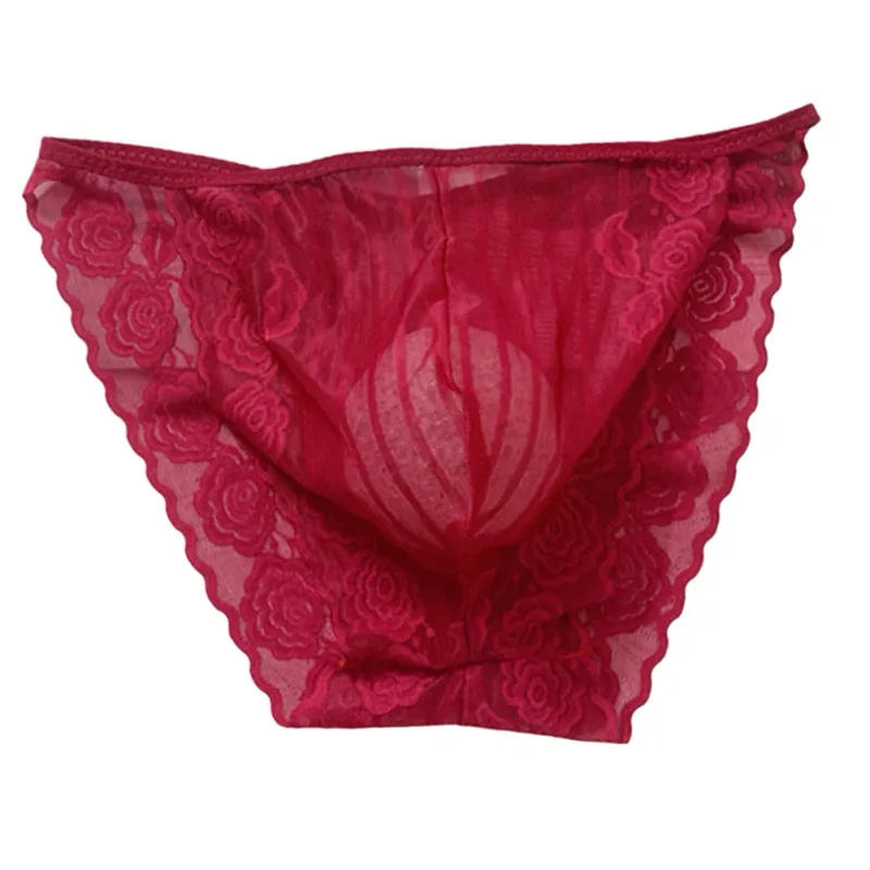 Men Seamless Lace Extreme Men's Panties Mesh Sheer Very Hot Lingerie Gay Sissy Bulge Pouch Bikini Briefs Underwear Underpants