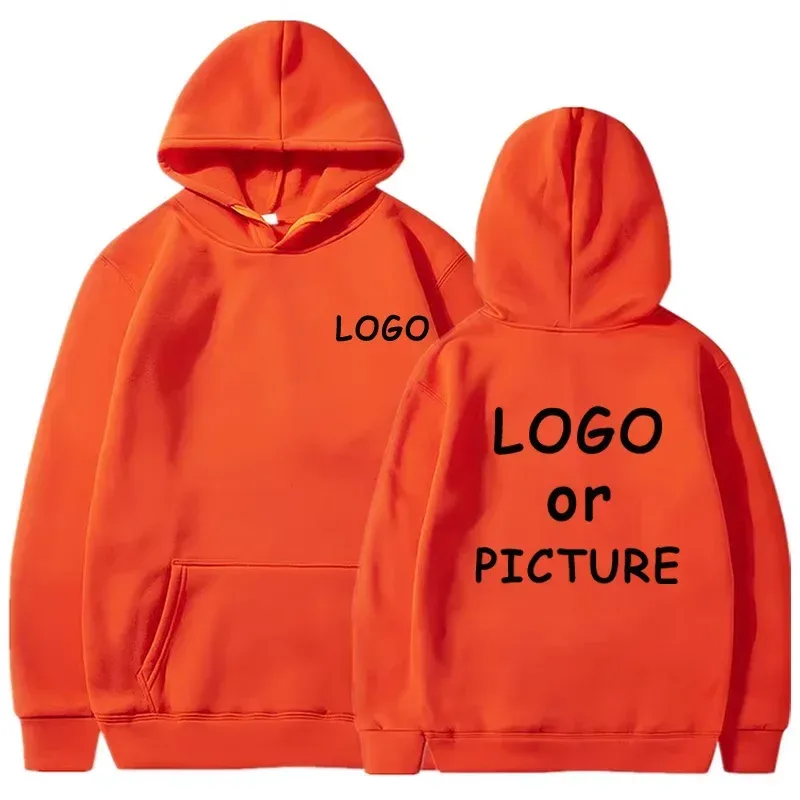 Custom logo printed men's women's casual hoodies long sleeve hoodies autumn and winter personalized street style sweatshirts.