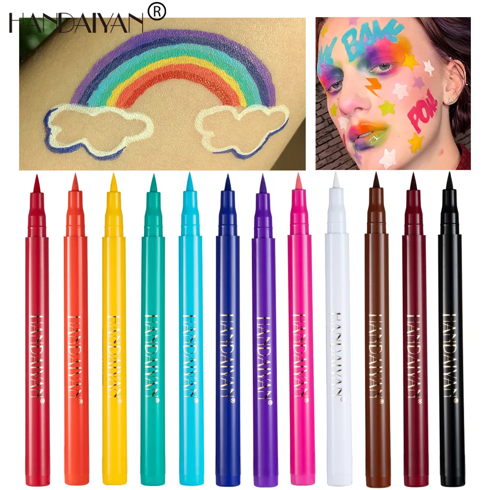 Quick-dry Matte White Eyeliner Pencil Makeup Long Lasting Smooth Liquid Eye Liner Waterproof Anti-Smudge Eyeliner Pen Cosmetics