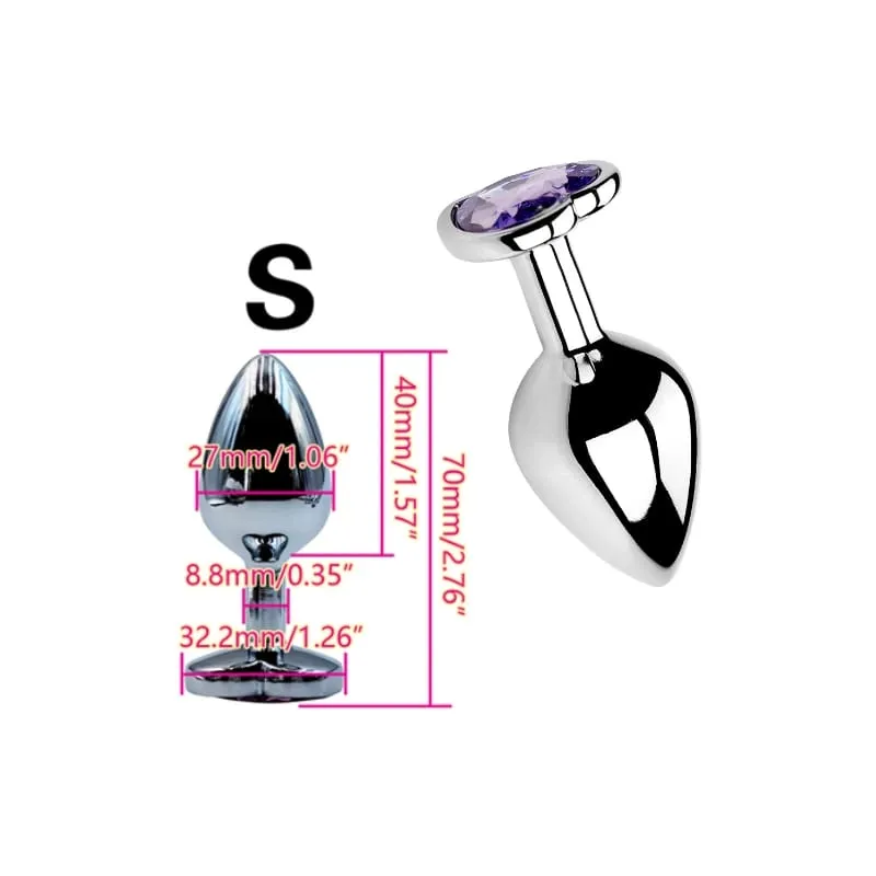 Heart Shaped Metal Anal Plug Butt Plug 6 Colors S/M/L Sizes Unisex Adult Sex Toys for Men Women Anal Massager Pleasure Toy