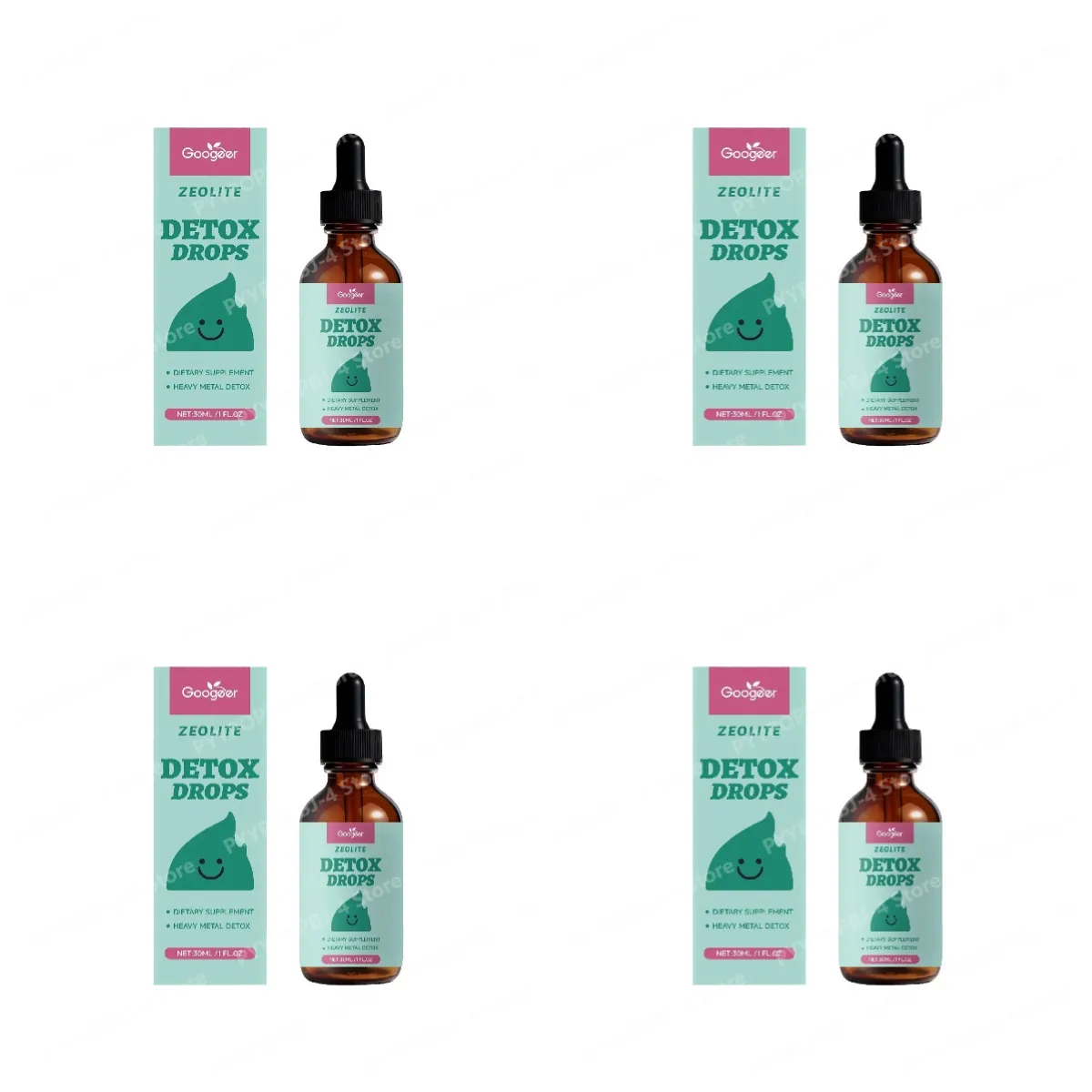 Googeer Zeolite Detox Drops 30ml Heavy Metal Support Vitamin B12 D3 Daily Cleanse Formula Non-GMO Soy-Free Dietary Supplement