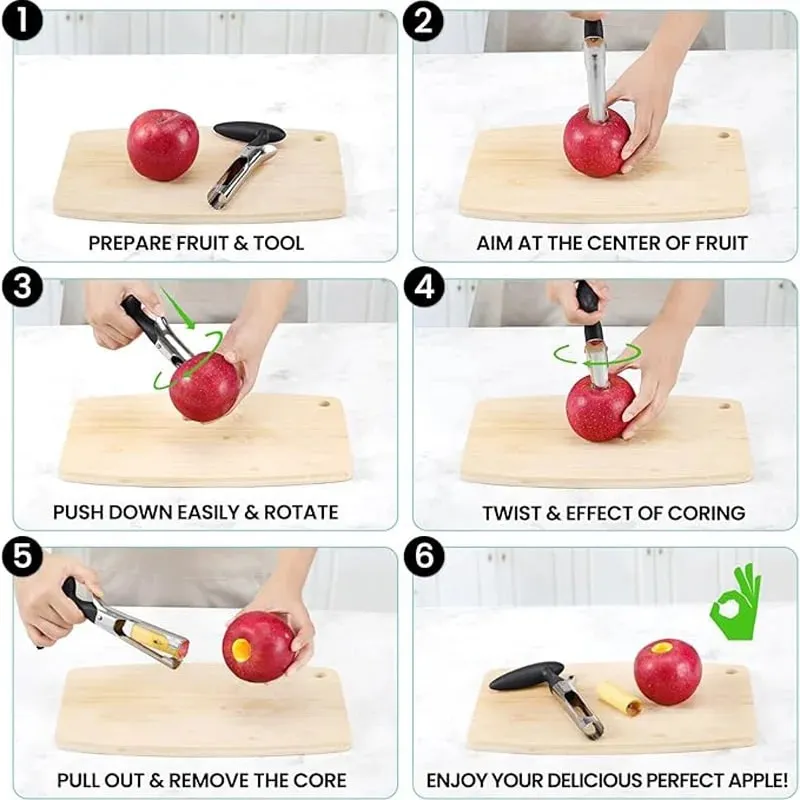 1pc High Quality Stainless Steel Kitchen Apple Core Tool Fruit Cutting Machine Sharp Easy To Use and Clean and Durable