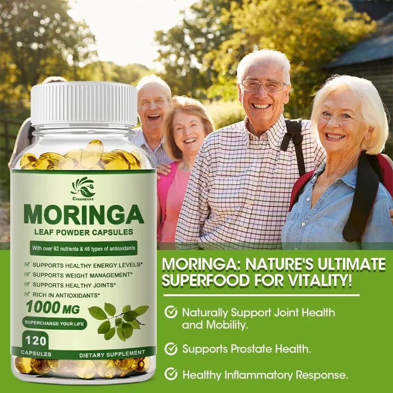Greensure Moringa Oil Προωθεί τον μεταβολισμό Υποστήριξη απώλειας βάρους Επισκευάζει κατεστραμμένα κύτταρα Ανακουφίζει τη φλεγμονή Καρδιαγγειακή υγεία