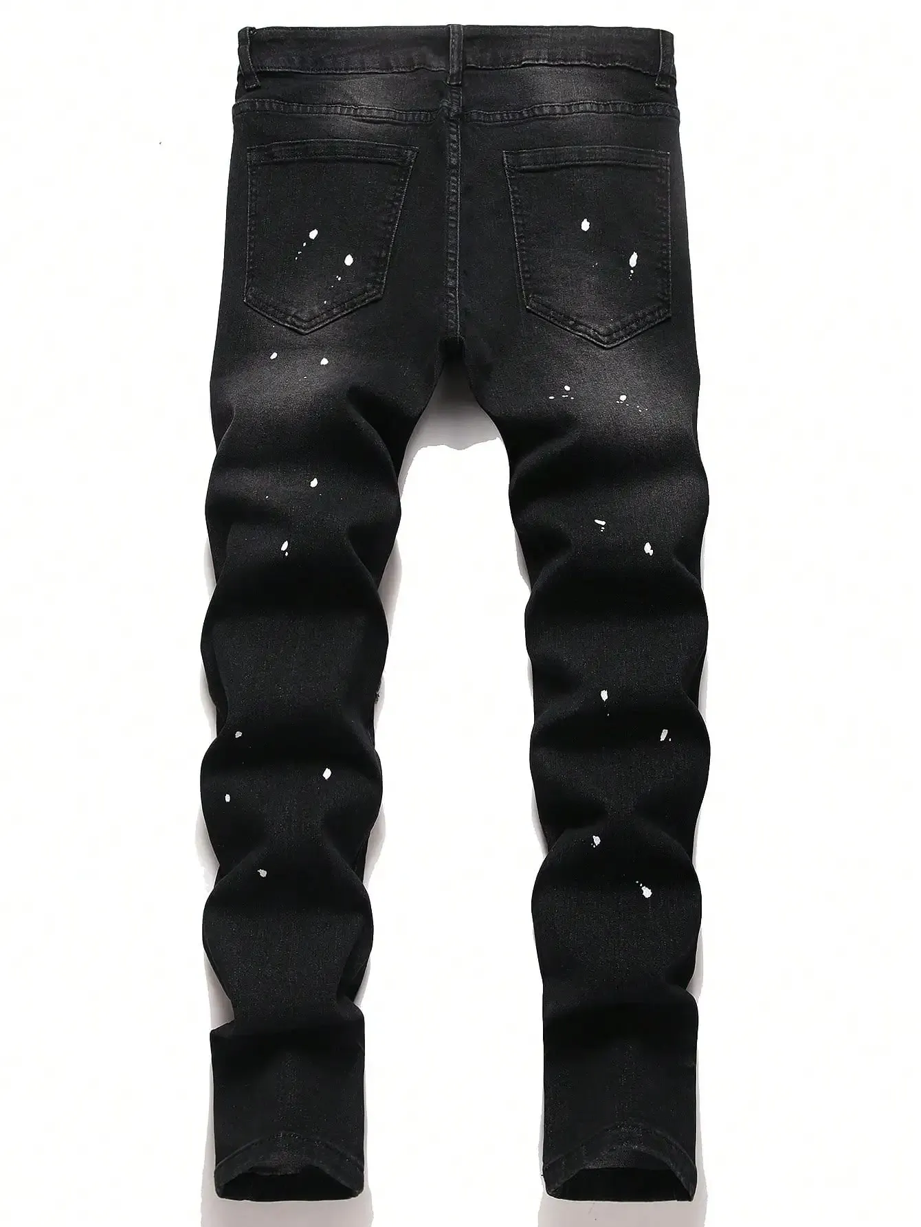 Jean en Denim déchiré pour hommes, pantalon slim hip-hop, décontracté, coupe cintrée, avec broderie patchwork, streetwear