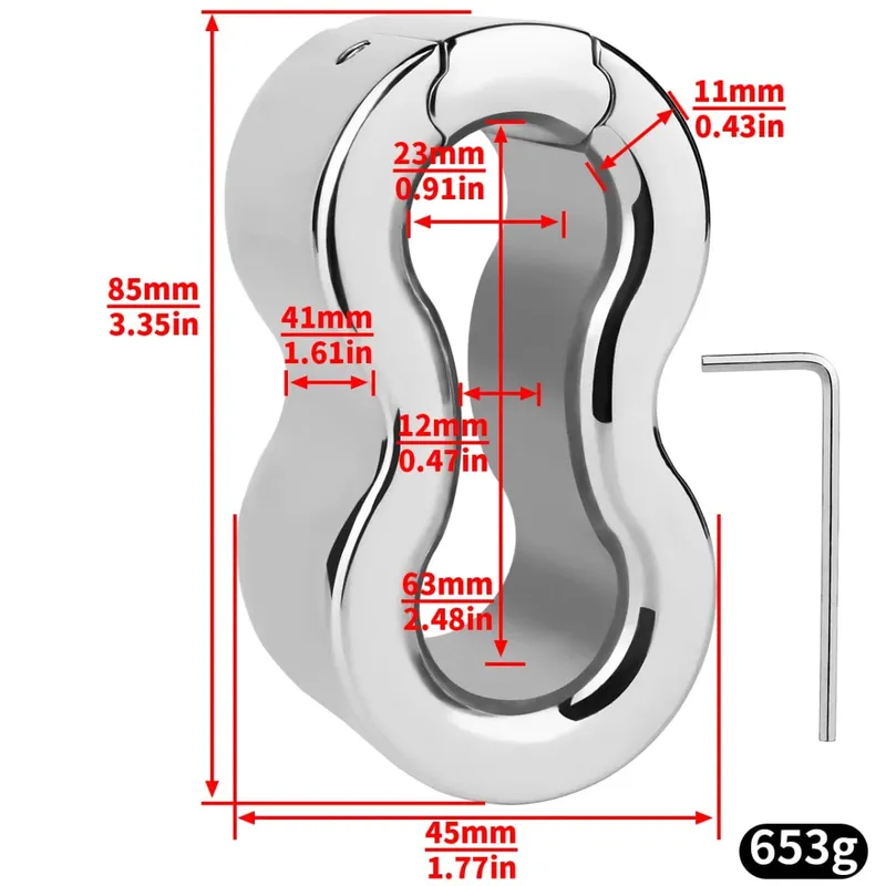 Stainless Steel Weighted Scrotal Ball Ring Metal Penis Lock Ring Scrotum Stretcher Male BDSM Bondage Sex Toy