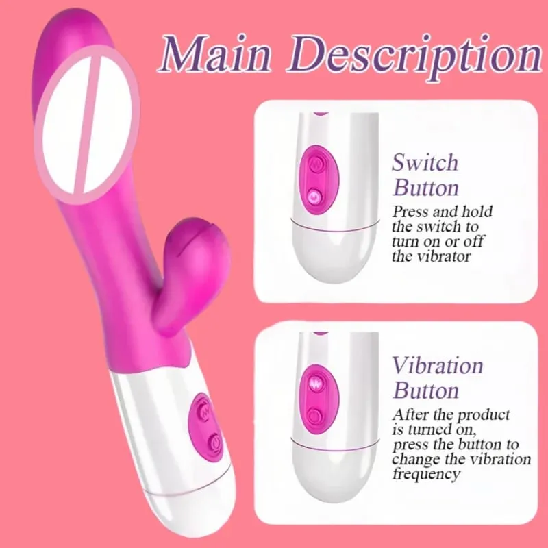 Silikon G-spot Tavşan Vibratör Çift Titreşim Klitoral Masaj 10 Hız Şarj Edilebilir Su Geçirmez Zevk Kadınlar için Seks Oyuncak