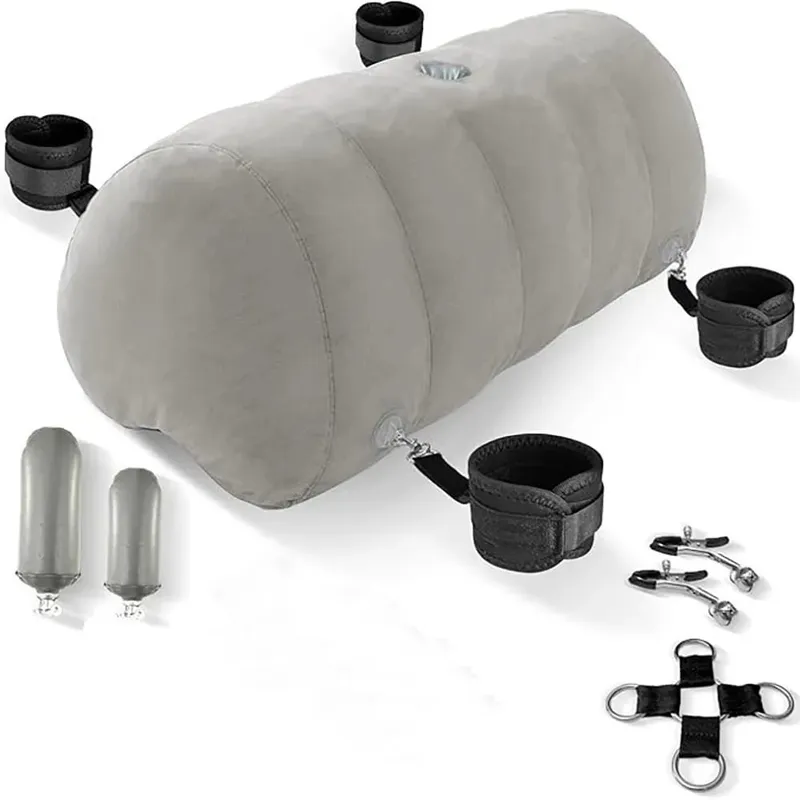 Sex Pillow Couples Sex Toys SM Product Heart Shaped Inflatable Cushion Furniture for Bedroom Dildo Mount Cross Strap Nipple C