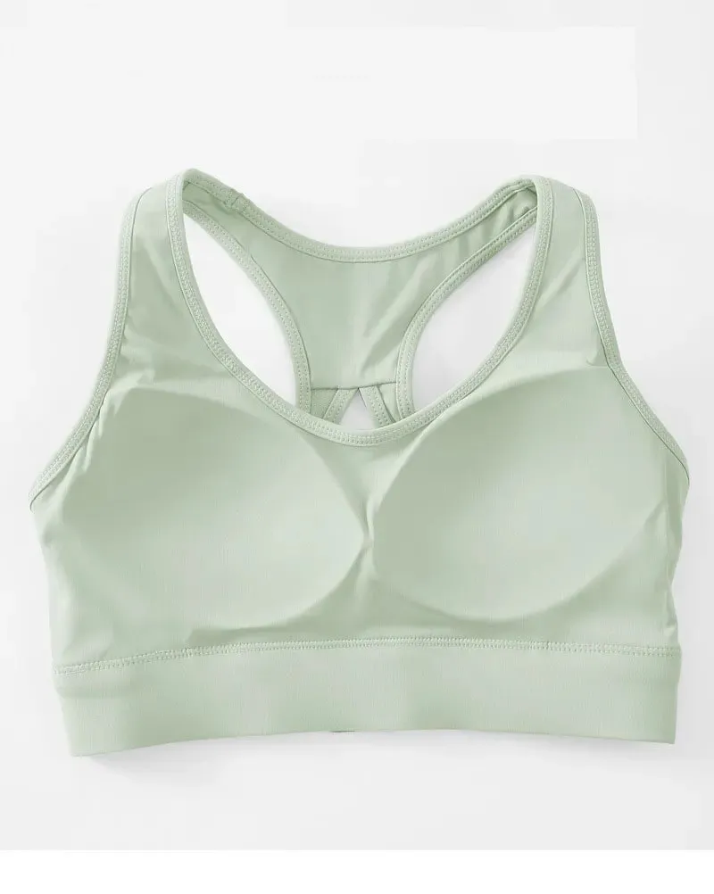 Sexy Back Yoga Crop Top Bra Inner Padded Fitness Tank Top Elastic Sport Bra Gym Vest Running Yoga Professional Workout Vest