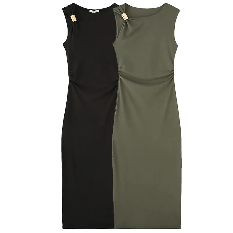 Mulheres babados bodycon vestidos verde preto vestido de verão mulher sexy sem mangas vestidos longos assimétrico espartilho vestidos 066