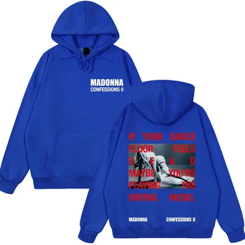 Madonna CONFESSIONS II Album Tour 2026 Print Hoodie Men Women Vintage Sweatshirts Loose Casual Oversized Long Sleeves Pullover