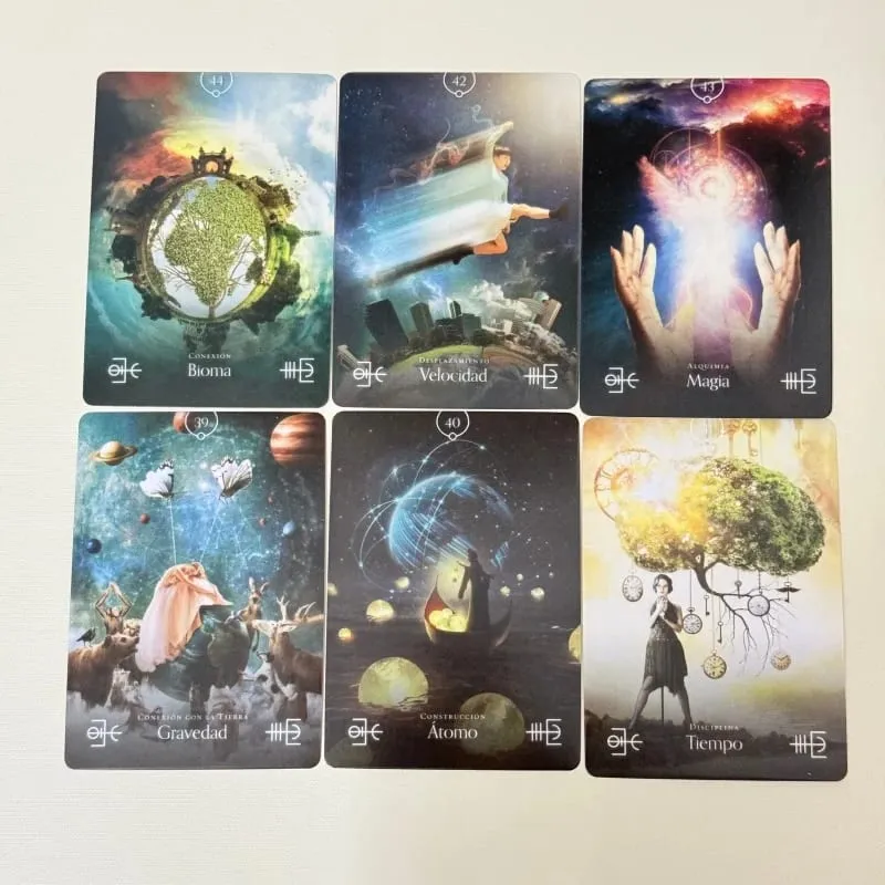 ORÁCULO DE LOS ELEMENTOS Oracle Cards 44PCs Spanish Version Fate Divination Board Game Card Games