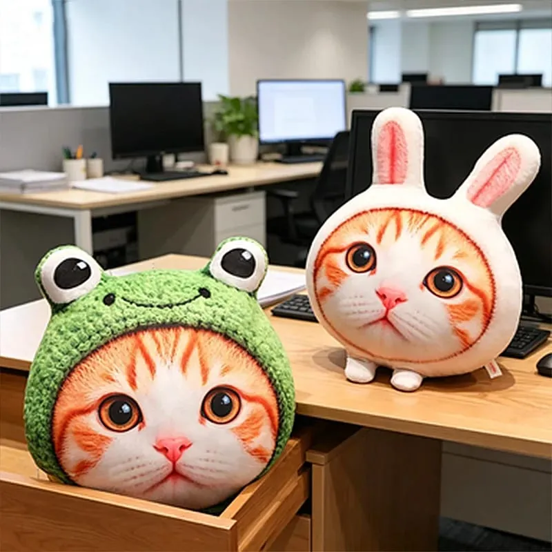 New 40cm Lifelike Animal Cat Plush Pillow 3D Printing Simulation Cat Plush Toy Stuffed Decor Gift Birthday Gifts Room Decoration