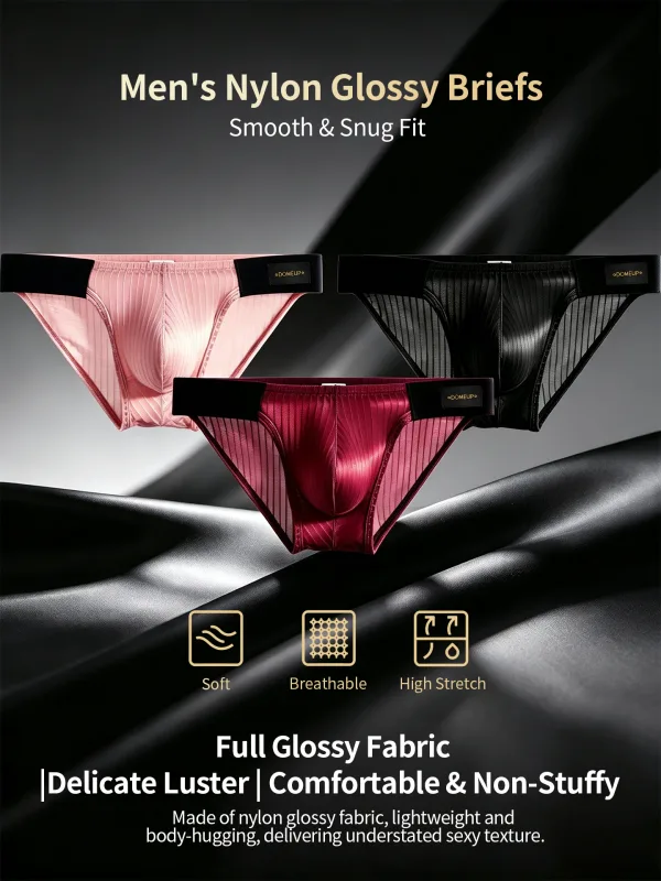 1/2/3PCS New Men's Premium Mercerized Cotton Briefs Ultra‑Thin Breathable Silky Soft Fitness Gym Daily Wear Men Underwear