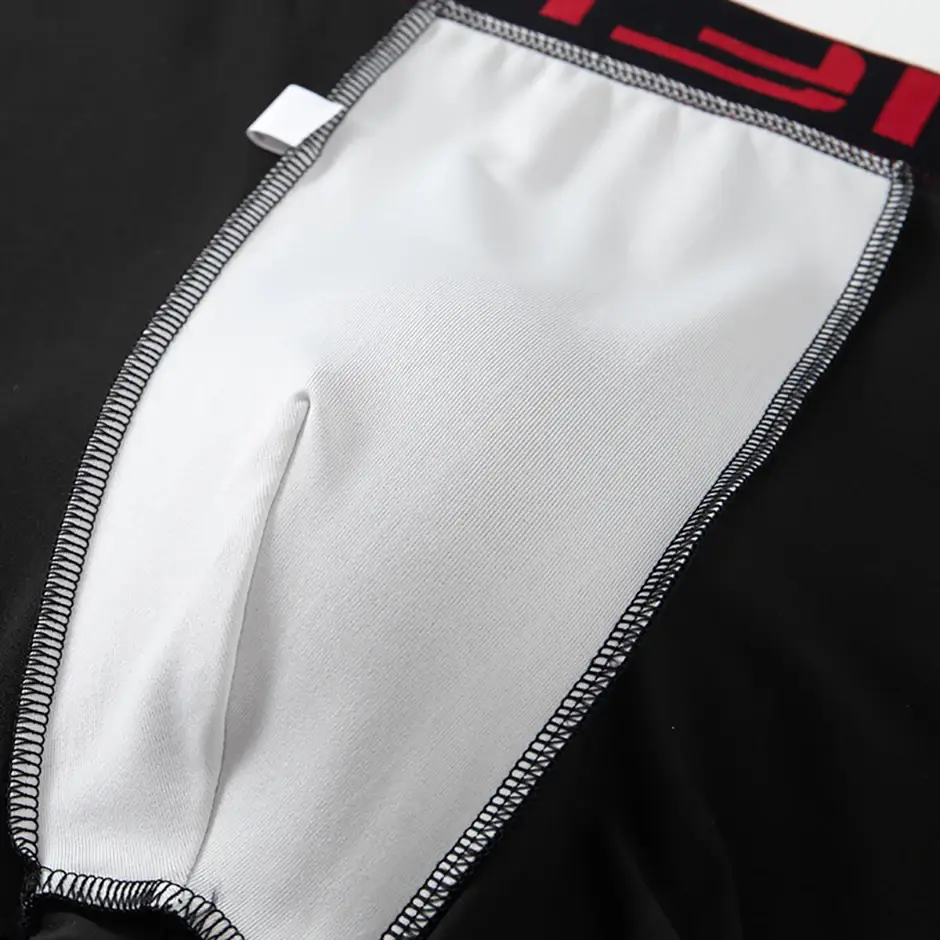 7-piece Set of Four Season Men's Solid Color Long Casual Underwear, Fashionable Sports Underwear, Plus Size Flat Corner Pants — image 10