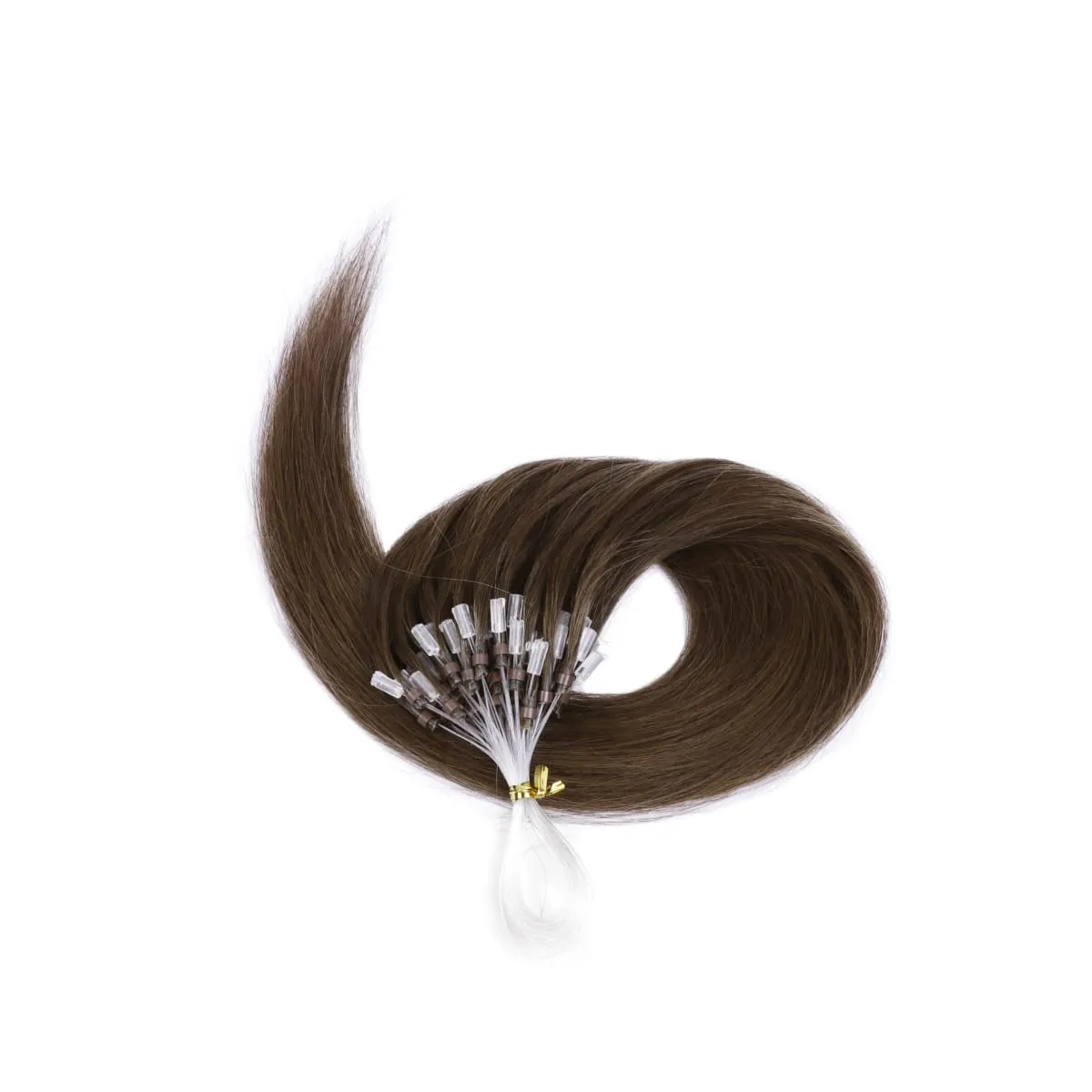 Micro Loop Human Hair Extensions - 50 Strands Thick Straight Clip-In Hair for Instant Volume & Length