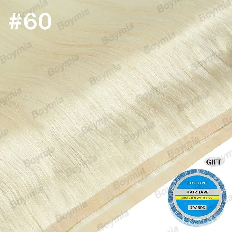 Tape In Weft Hair Extensions Human Hair PU Long Weft Tape In Hair Extensions Real Human Hair Silky Easy to Use Remy 12-20 inch