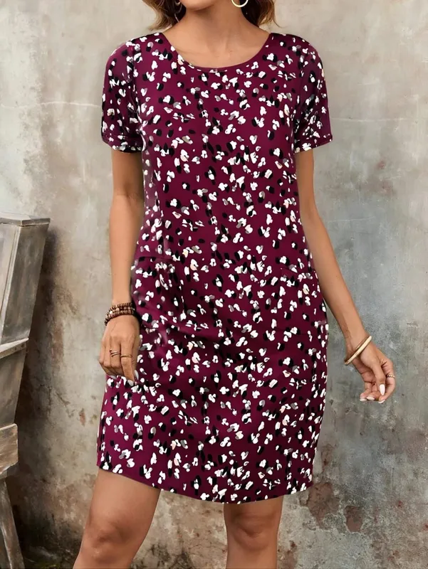 Summer Casual Floral Print Women's Dress Fashion Short Sleeve Mini Dress Beach Vacation Dress Y2k Ladies Clothes Dresses Clothes