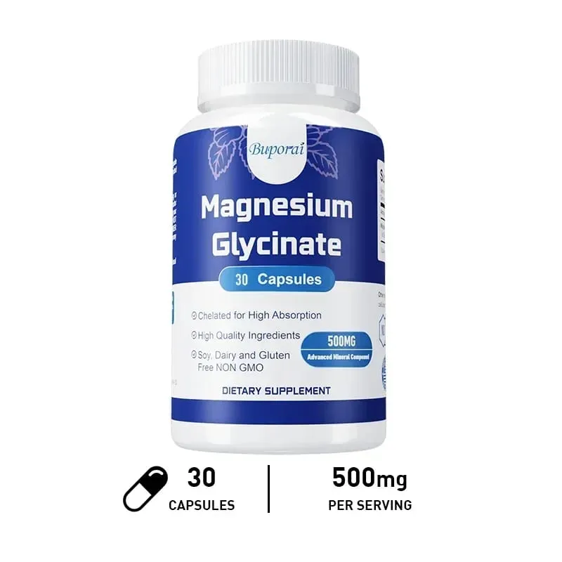 Magnesium Glycinate - Support Nerve Heart and Muscle Health Helps with Stress Sleep Quality Support Muscles Recovery