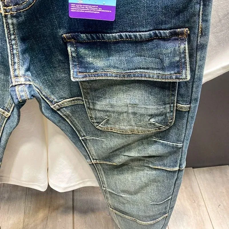 Spring and Autumn New Fashionable Solid Color American Retro Straight leg Jeans for Men's Casual Sports High quality Jeans 28-36