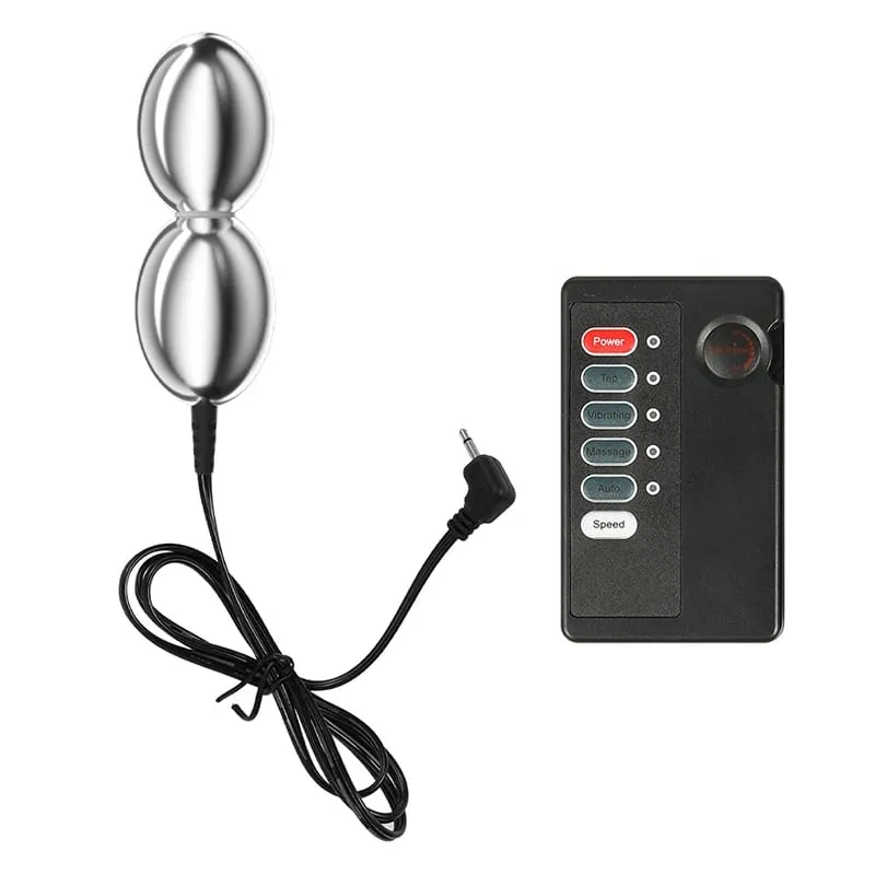 SM Electric Shock Double Balls Anal Butt Plug Prostate Massager E-stim Sex Toys For Men Gay Women Vagina Stimulation Ass Dilator
