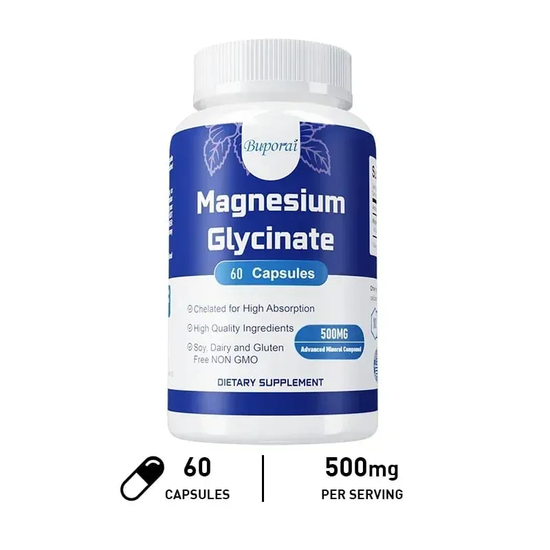 Magnesium Glycinate - Support Nerve Heart and Muscle Health Helps with Stress Sleep Quality Support Muscles Recovery