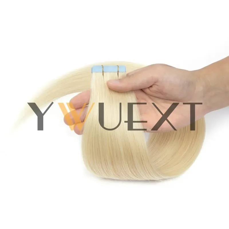 30g Real Human Hair Tape in Extensions 12''-24'' Natural Straight Seamless Tape Hair On Double Sided Tape 20pcs for Women