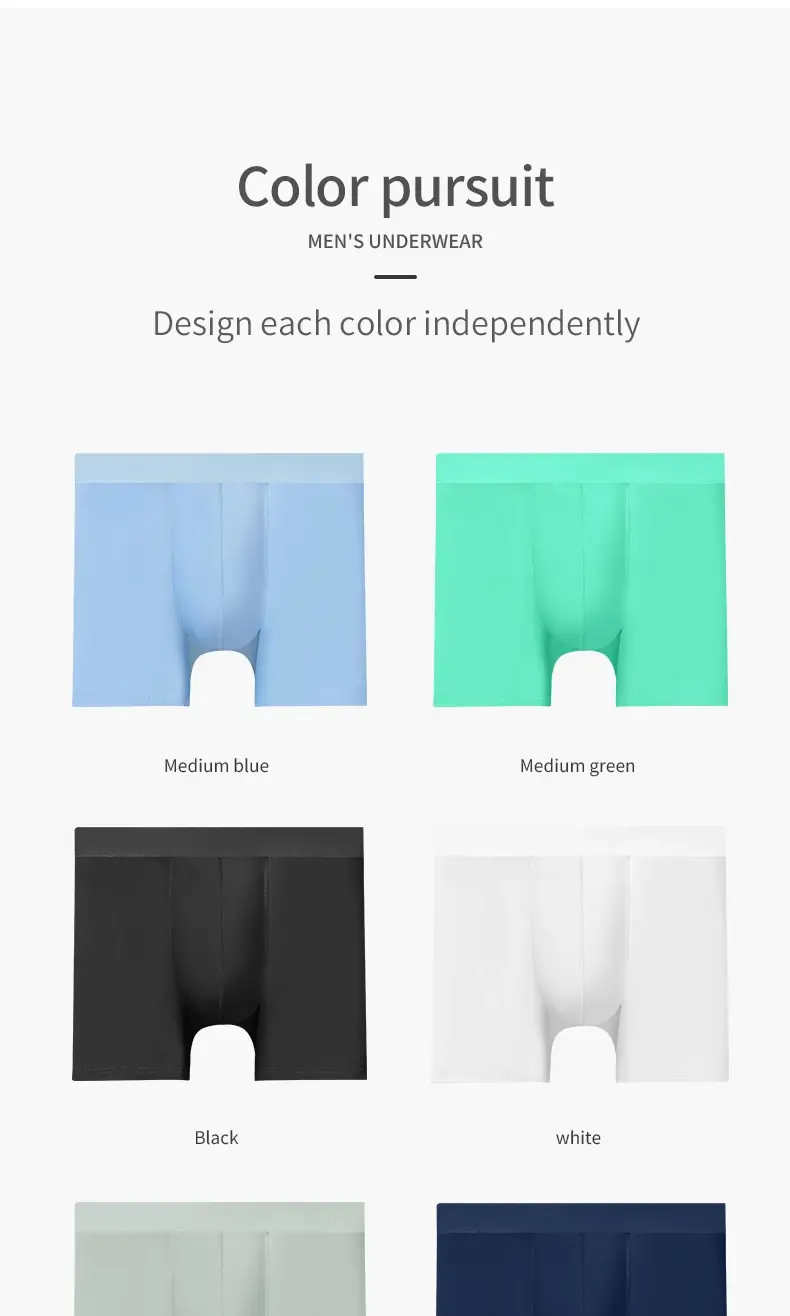 Men's Ice Silk Sports Underwear Men's Summer Thin Anti-Wear Leg Running Breathable Large Size Extended Anti-Wear Crotch Boxer Br