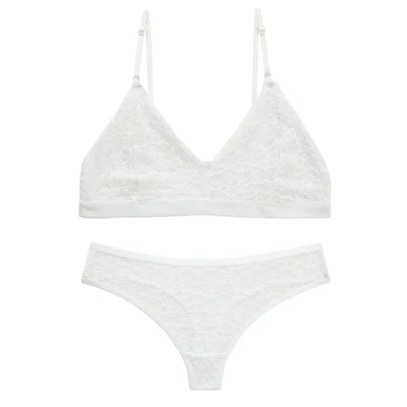 French Sexy Lingerie For Women Thin Design Without Steel Rims Or Chest Pads Gathering Lingerie Women's Bra Set